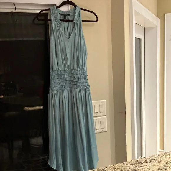 whbm green dress White House Black Market Green Wisteria Floral Reversible Halter Dress main image 0